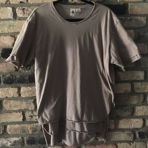 L Anthropology nude color short sleeve tshirt.